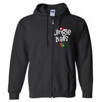 Jingle Balls Tinsel Tits Funny Couple Christmas Pajama Xmas Full Zip Hoodie