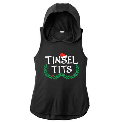 Jingle Balls Tinsel Tits Funny Couple Christmas Pajama Xmas Ladies PosiCharge Tri-Blend Wicking Draft Hoodie Tank