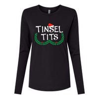 Jingle Balls Tinsel Tits Funny Couple Christmas Pajama Xmas Womens Cotton Relaxed Long Sleeve T-Shirt