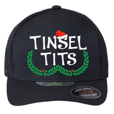 Jingle Balls Tinsel Tits Funny Couple Christmas Pajama Xmas Flexfit Unipanel Trucker Cap