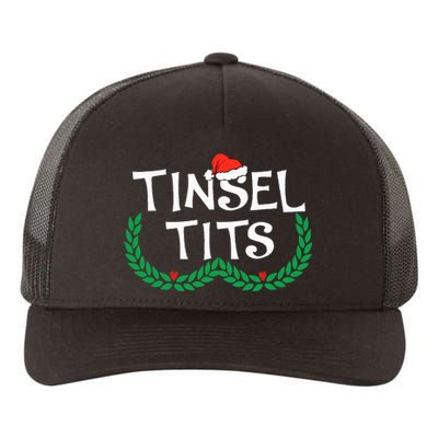 Jingle Balls Tinsel Tits Funny Couple Christmas Pajama Xmas Yupoong Adult 5-Panel Trucker Hat