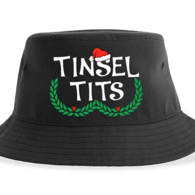 Jingle Balls Tinsel Tits Funny Couple Christmas Pajama Xmas Sustainable Bucket Hat