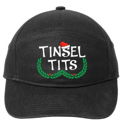 Jingle Balls Tinsel Tits Funny Couple Christmas Pajama Xmas 7-Panel Snapback Hat