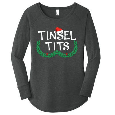 Jingle Balls Tinsel Tits Funny Couple Christmas Pajama Xmas Women's Perfect Tri Tunic Long Sleeve Shirt