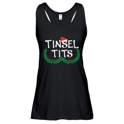 Jingle Balls Tinsel Tits Funny Couple Christmas Pajama Xmas Ladies Essential Flowy Tank