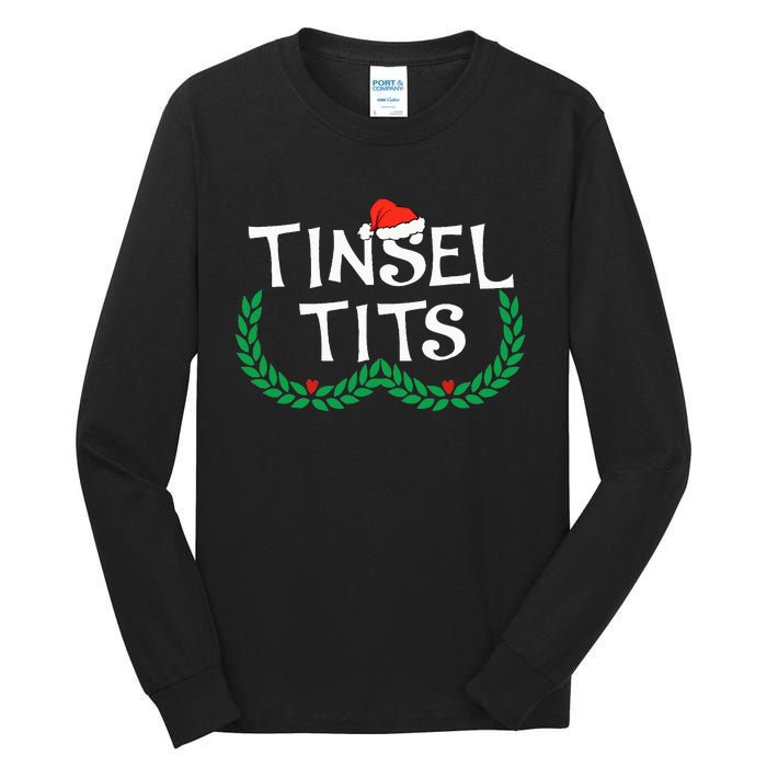 Jingle Balls Tinsel Tits Funny Couple Christmas Pajama Xmas Tall Long Sleeve T-Shirt