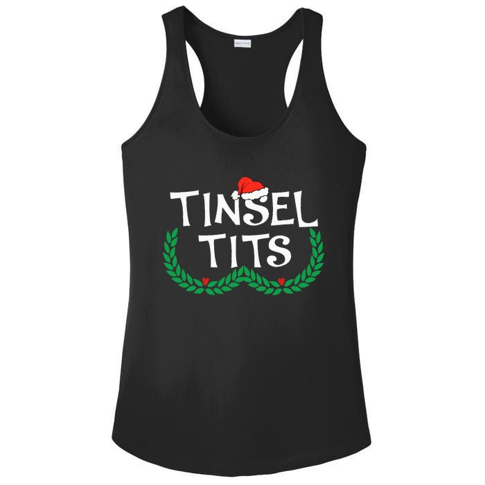 Jingle Balls Tinsel Tits Funny Couple Christmas Pajama Xmas Ladies PosiCharge Competitor Racerback Tank