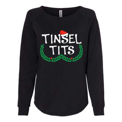 Jingle Balls Tinsel Tits Funny Couple Christmas Pajama Xmas Womens California Wash Sweatshirt