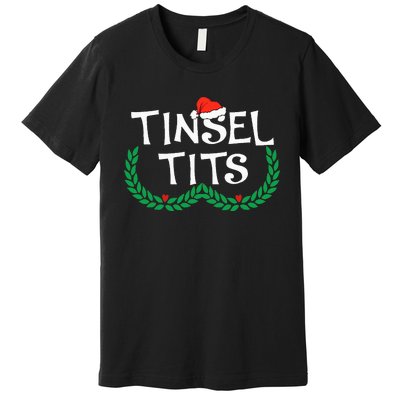 Jingle Balls Tinsel Tits Funny Couple Christmas Pajama Xmas Premium T-Shirt