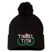 Jingle Balls Tinsel Tits Funny Couple Christmas Pajama Xmas Pom Pom 12in Knit Beanie