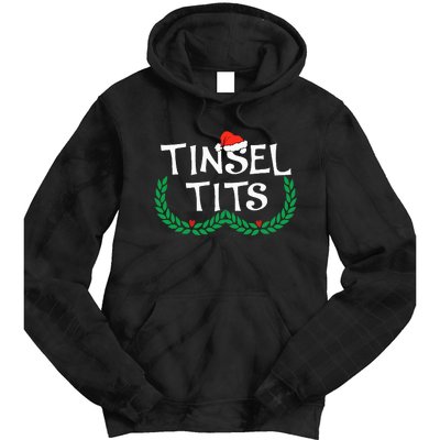 Jingle Balls Tinsel Tits Funny Couple Christmas Pajama Xmas Tie Dye Hoodie