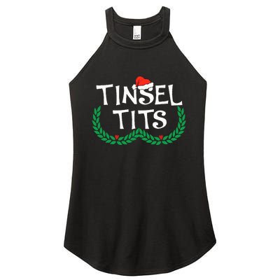 Jingle Balls Tinsel Tits Funny Couple Christmas Pajama Xmas Women's Perfect Tri Rocker Tank