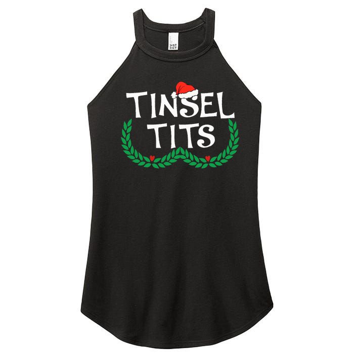 Jingle Balls Tinsel Tits Funny Couple Christmas Pajama Xmas Women's Perfect Tri Rocker Tank