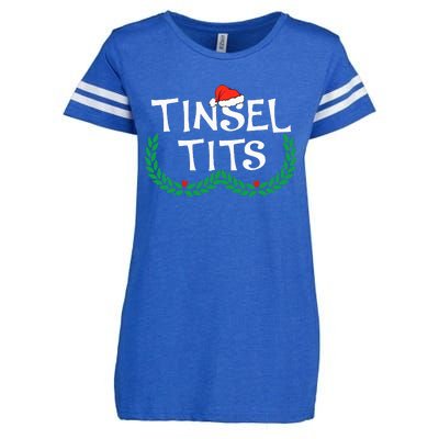 Jingle Balls Tinsel Tits Funny Couple Christmas Pajama Xmas Enza Ladies Jersey Football T-Shirt