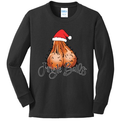 Jingle Balls Tinsel Tits Funny Christmas Matching Couple Kids Long Sleeve Shirt