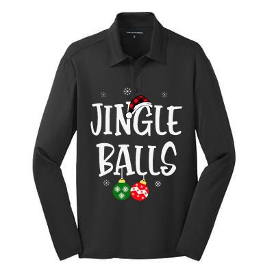 Jingle Balls Tinsel Tits Chestnuts Christmas Couple Matching Silk Touch Performance Long Sleeve Polo