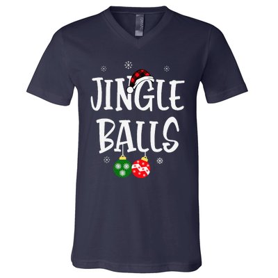 Jingle Balls Tinsel Tits Chestnuts Christmas Couple Matching V-Neck T-Shirt