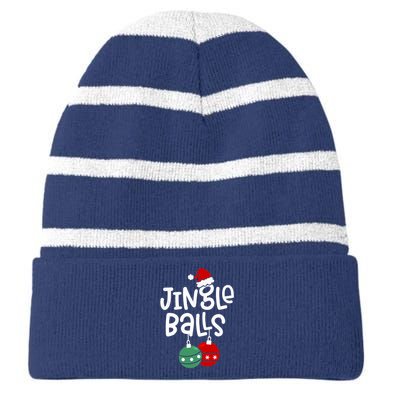 Jingle Balls Tinsel Tits Matching Chestnuts Christmas Couple Striped Beanie with Solid Band