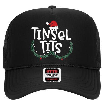 Jingle Balls Tinsel Tits Couples Christmas Matching Couple High Crown Mesh Back Trucker Hat