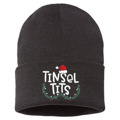 Jingle Balls Tinsel Tits Couples Christmas Matching Couple Sustainable Knit Beanie