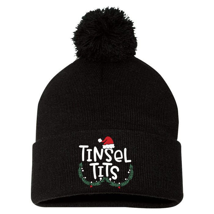 Jingle Balls Tinsel Tits Couples Christmas Matching Couple Pom Pom 12in Knit Beanie