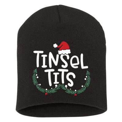 Jingle Balls Tinsel Tits Couples Christmas Matching Couple Short Acrylic Beanie