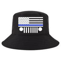 Blue Thin Line American Flag Car Off Roading Cool Comfort Performance Bucket Hat