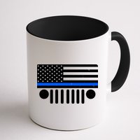 Blue Thin Line American Flag Car Off Roading Mug