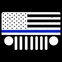 Blue Thin Line American Flag Car Off Roading Drawstring Bag