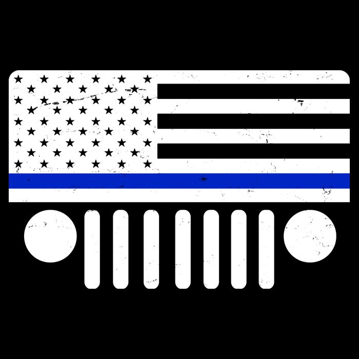 Blue Thin Line American Flag Car Off Roading Drawstring Bag