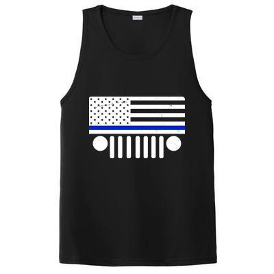 Blue Thin Line American Flag Car Off Roading PosiCharge Competitor Tank