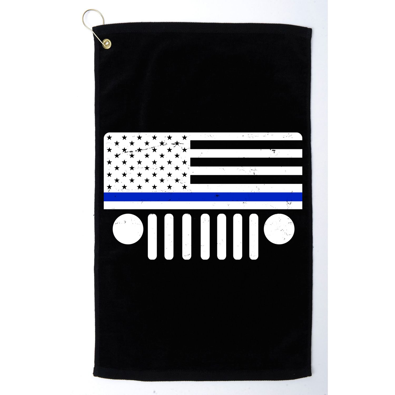 Blue Thin Line American Flag Car Off Roading Golf Towel