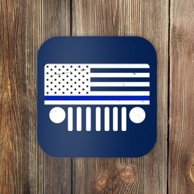 Blue Thin Line American Flag Car Off Roading Coaster