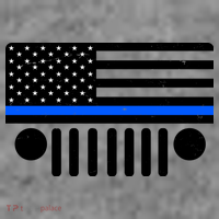 Blue Thin Line American Flag Car Off Roading Baby Bodysuit