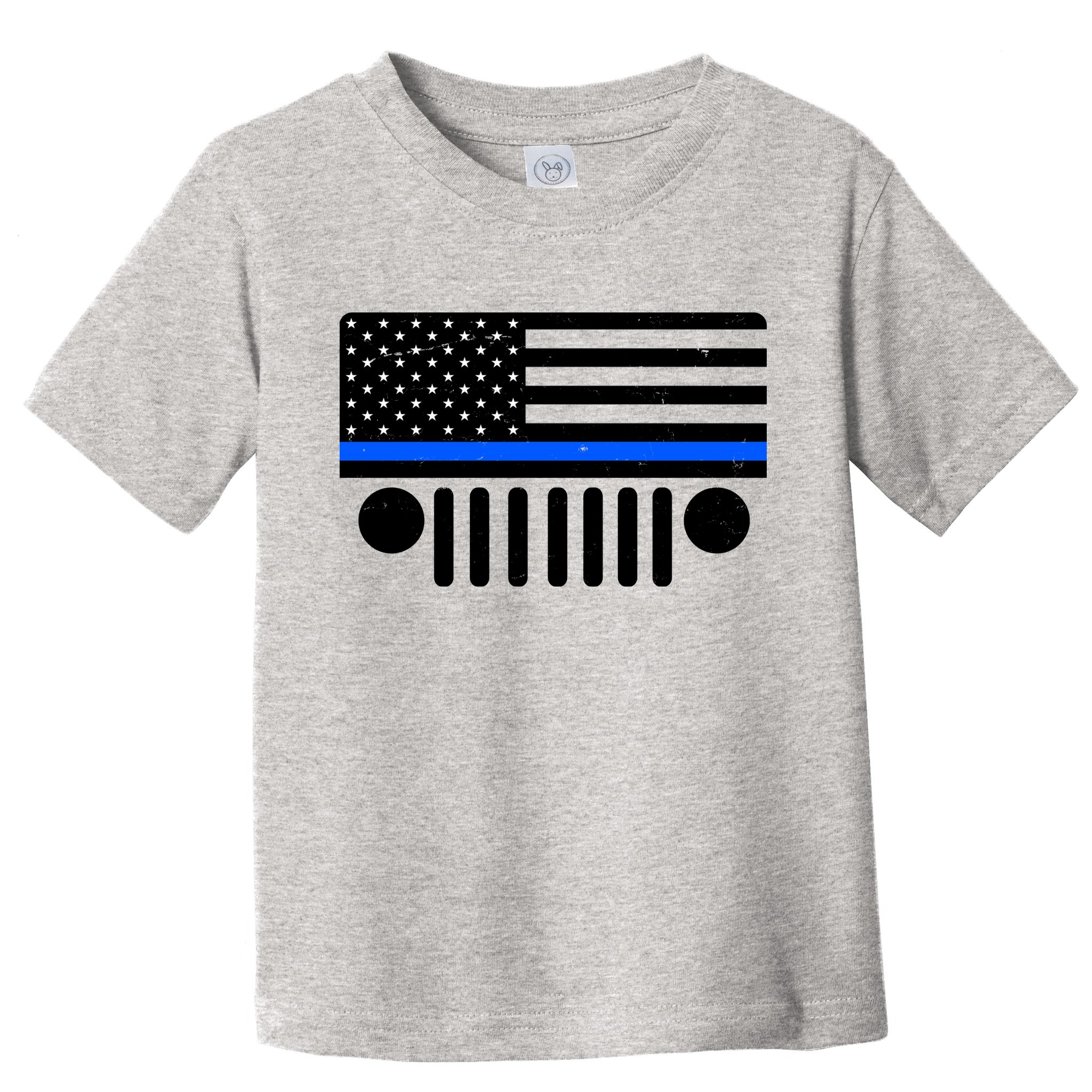 Blue Thin Line American Flag Car Off Roading Toddler T-Shirt