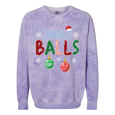 Jingle Balls Tinsel Tits Funny Matching Couple Christmas Gift Colorblast Crewneck Sweatshirt