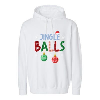 Jingle Balls Tinsel Tits Funny Matching Couple Christmas Gift Garment-Dyed Fleece Hoodie