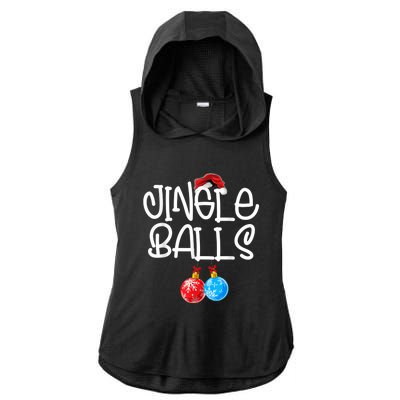 Jingle Balls Tinsel Tits Couple Funny Christmas Matching Ladies PosiCharge Tri-Blend Wicking Draft Hoodie Tank