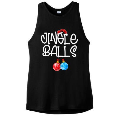 Jingle Balls Tinsel Tits Couple Funny Christmas Matching Ladies PosiCharge Tri-Blend Wicking Tank