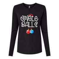 Jingle Balls Tinsel Tits Couple Funny Christmas Matching Womens Cotton Relaxed Long Sleeve T-Shirt