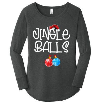 Jingle Balls Tinsel Tits Couple Funny Christmas Matching Women's Perfect Tri Tunic Long Sleeve Shirt