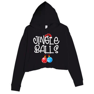 Jingle Balls Tinsel Tits Couple Funny Christmas Matching Crop Fleece Hoodie