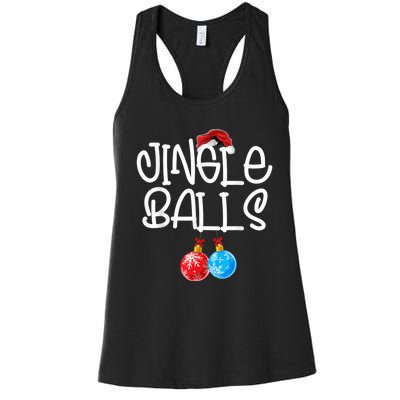 Jingle Balls Tinsel Tits Couple Funny Christmas Matching Women's Racerback Tank