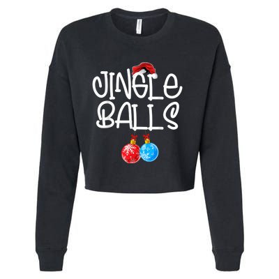 Jingle Balls Tinsel Tits Couple Funny Christmas Matching Cropped Pullover Crew