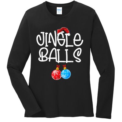 Jingle Balls Tinsel Tits Couple Funny Christmas Matching Ladies Long Sleeve Shirt