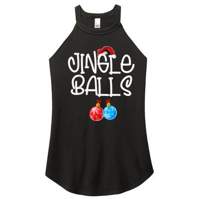 Jingle Balls Tinsel Tits Couple Funny Christmas Matching Women's Perfect Tri Rocker Tank