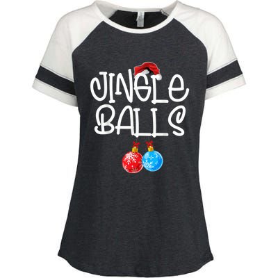 Jingle Balls Tinsel Tits Couple Funny Christmas Matching Enza Ladies Jersey Colorblock Tee