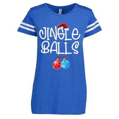 Jingle Balls Tinsel Tits Couple Funny Christmas Matching Enza Ladies Jersey Football T-Shirt