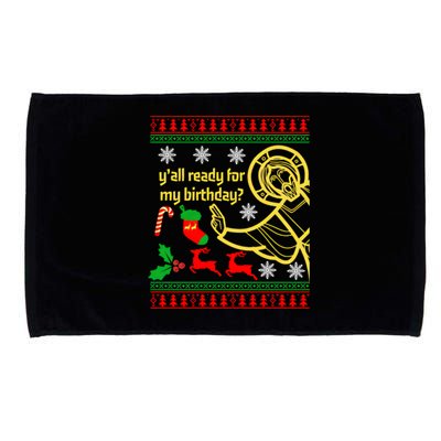 Jesus Birthday Ugly Christmas Microfiber Hand Towel