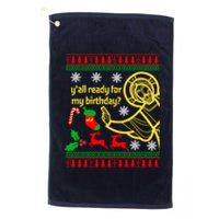 Jesus Birthday Ugly Christmas Platinum Collection Golf Towel